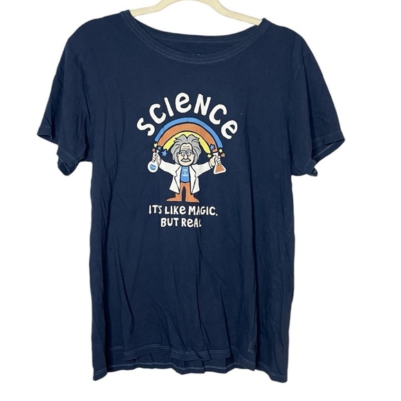 Life is Good Science is Like Magic Crusher Tee Large - Picture 1 of 4